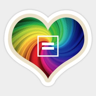 Rainbow Equality Heart Sticker